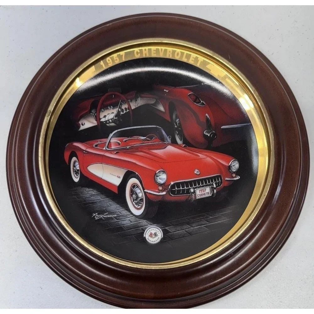 Vintage Corvette Collector Plates Framed Set/4 Hamilton Collection Franklin Mint